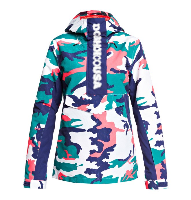 dcshoes, Envy Anorak Snow Jacket, BLUE GRASS WMN VINTAGE CAMO (bqt6) 0 Envy Anorak Snow Jacket Blue EDJTJ03045 DC Shoes