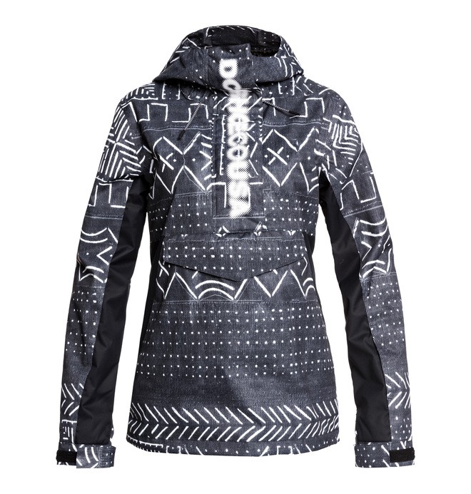 dcshoes, Envy Anorak Snow Jacket, BLACK MUD CLOTH PRINT (kvj6) 0 Envy Anorak Snow Jacket Black EDJTJ03045 DC Shoes