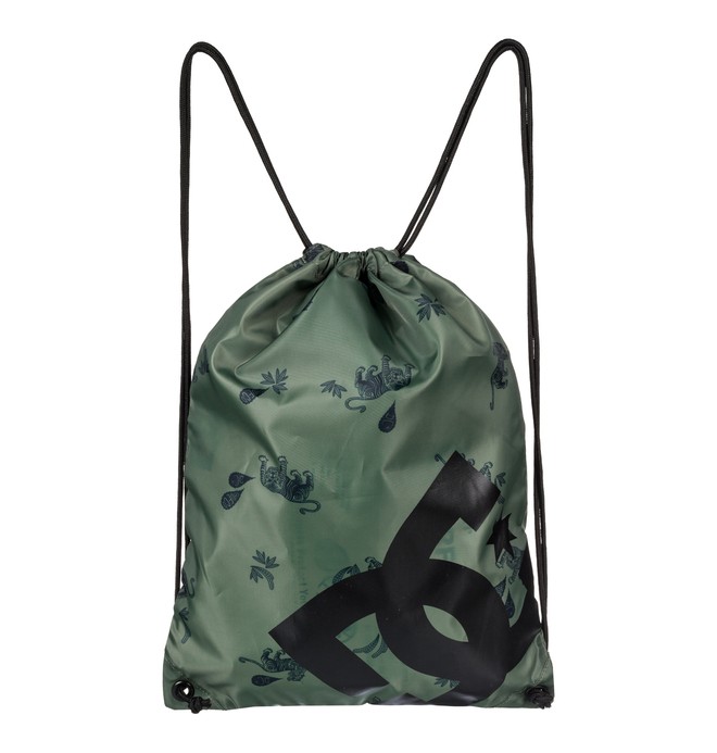 dcshoes, Cinched - Drawstring Backpack, VINTAGE GREEN TIGER AMBUSH (gzj7) 0 Cinched - Drawstring Backpack Green EDYBA03028 DC Shoes