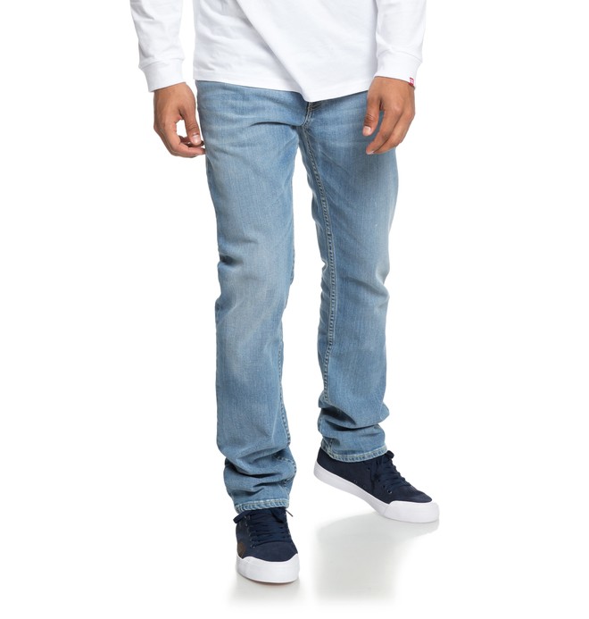 dcshoes, Worker Light Bleach - Jean straight pour Homme, LIGHT INDIGO BLEACH (bfgw) 0 Worker Light Bleach - Jean straight pour Homme Bleu EDYDP03374 DC Shoes
