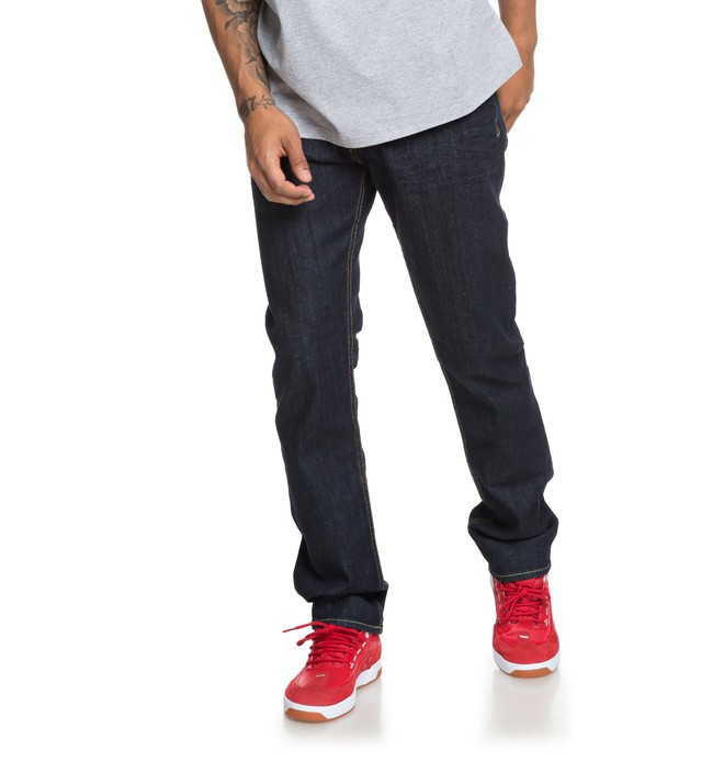 dcshoes, Worker Indigo Rinse Straight Fit Jeans, INDIGO RINSE (btkw) 0 Worker Indigo Rinse Straight Fit Jeans Blue EDYDP03376 DC Shoes