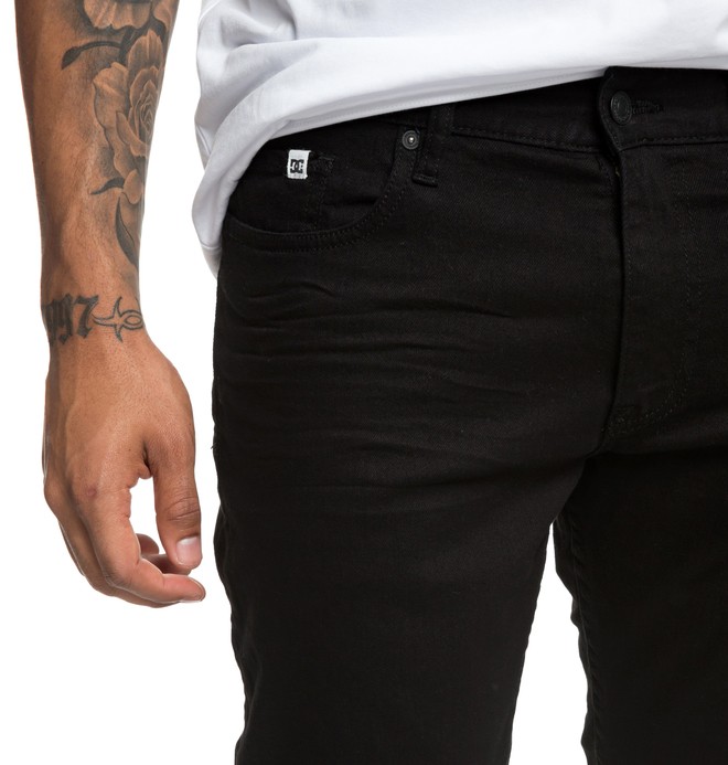black straight fit jeans mens