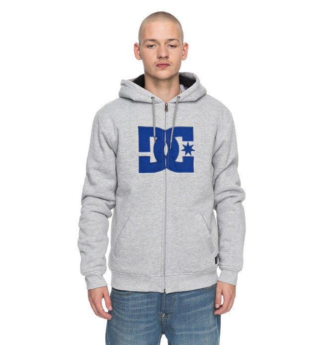 dcshoes, Star Sherpa Zipper Up Hoodie, GREY HEATHER (knfh) 0 Star Sherpa Zipper Up Hoodie Black EDYFT03320 DC Shoes