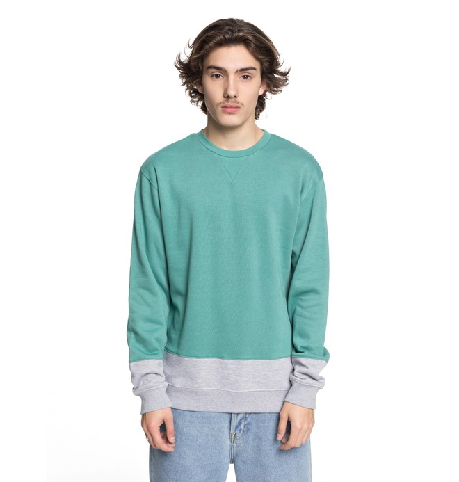 dcshoes, Rebel Block - Felpa, DEEP SEA (gmw0) 0 Rebel Block - Felpa Green EDYFT03345 DC Shoes