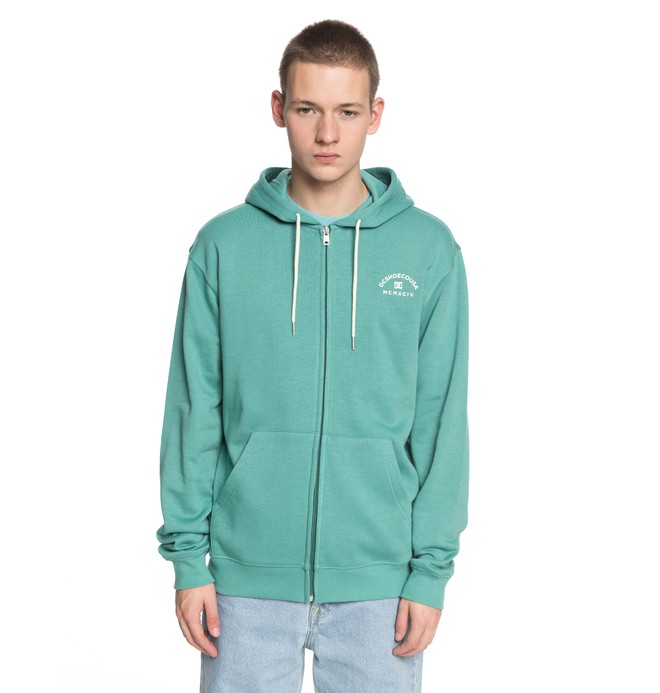 dcshoes, Rebel - Zip-Up Hoodie for Men, DEEP SEA (gmw0) 0 Rebel - Zip-Up Hoodie for Men Green EDYFT03369 DC Shoes