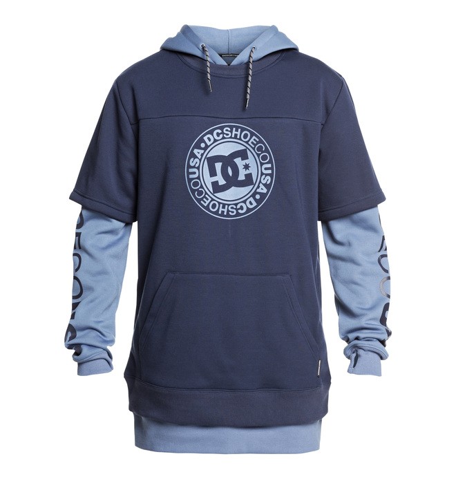 dcshoes, Dryden - Sudadera con Capucha y Manga Doble para Hombre, CORONET BLUE (blq0) 0 Dryden - Sudadera con Capucha y Manga Doble para Hombre Azul EDYFT03442 DC Shoes