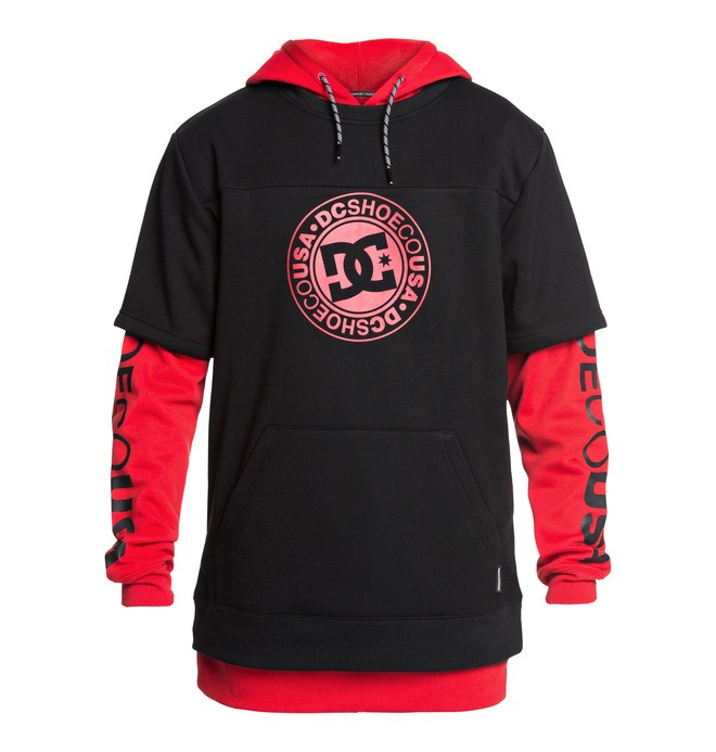 dcshoes, Dryden - Sudadera con Capucha y Manga Doble para Hombre, RACING RED (rqr0) 0 Dryden - Sudadera con Capucha y Manga Doble para Hombre Rojo EDYFT03442 DC Shoes