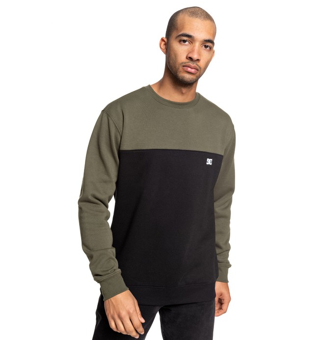 dcshoes, Rebel - Sweat pour Homme, FATIGUE GREEN/BLACK (xcck) 0 Rebel - Sweat pour Homme Marron EDYFT03456 DC Shoes