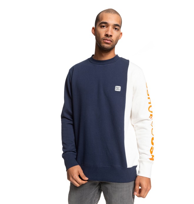 dcshoes, Wepma Crew - Sweat pour Homme, BLACK IRIS/SNOW WHITE (xbbw) 0 Wepma Crew - Sweat pour Homme Bleu EDYFT03463 DC Shoes