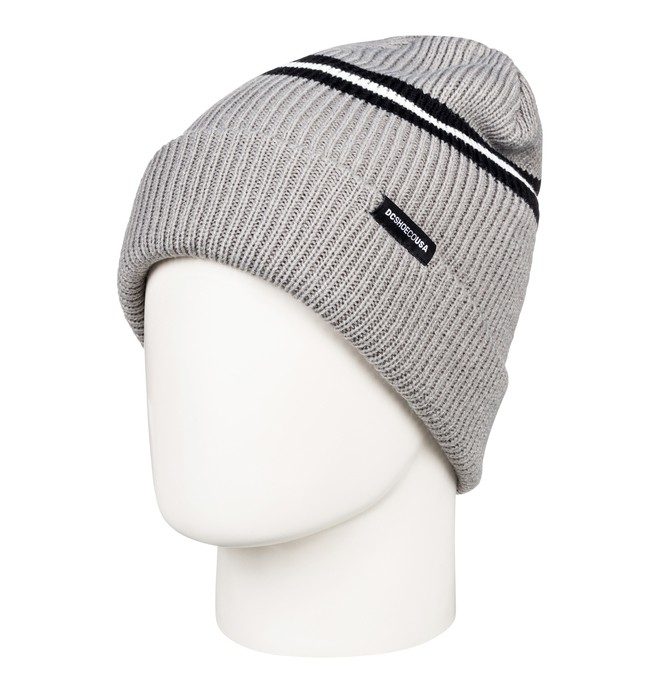 dcshoes, Label Cuff Beanie, NEUTRAL GRAY HEATHER (skph) 0 Label Cuff Beanie Grey EDYHA03094 DC Shoes