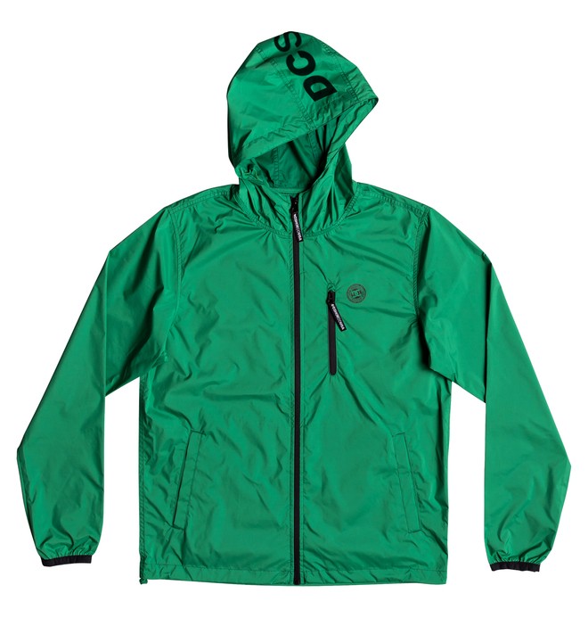dcshoes, Dagup Water-Resistant Hooded Windbreaker, AMAZON (grr0) 0 Dagup Water-Resistant Hooded Windbreaker Green EDYJK03203 DC Shoes