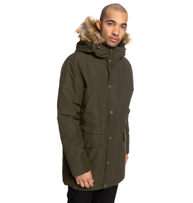 dcshoes, Bamburgh - Water-Resistant Hooded Parka, DARK OLIVE (kry0) 0 Bamburgh - Water-Resistant Hooded Parka Black EDYJK03212 DC Shoes
