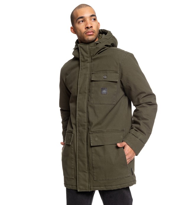 dcshoes, Canongate Water-Resistant Hooded Workwear Parka, DARK OLIVE (kry0) 0 Canongate Water-Resistant Hooded Workwear Parka Black EDYJK03213 DC Shoes