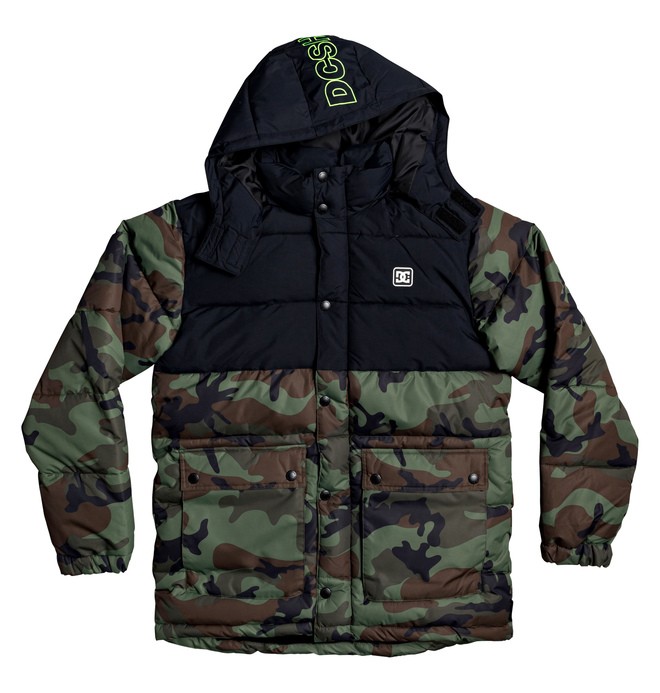 dcshoes, Straffen Water-Resistant Hooded Puffer Jacket, CAMO (rrp6) 0 Straffen Water-Resistant Hooded Puffer Jacket Red EDYJK03217 DC Shoes