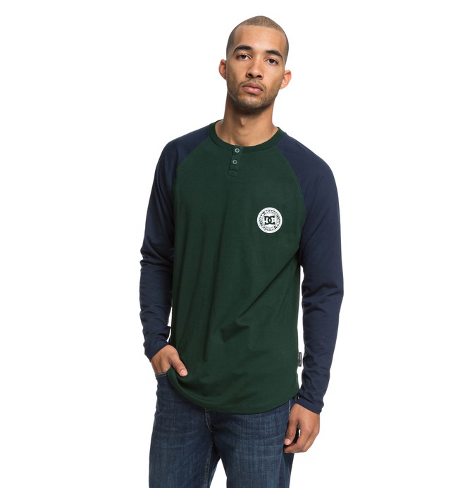 dcshoes, Basic Long Sleeve Henley Top, PINE GROVE (gzf0) 0 Basic Long Sleeve Henley Top Green EDYKT03414 DC Shoes