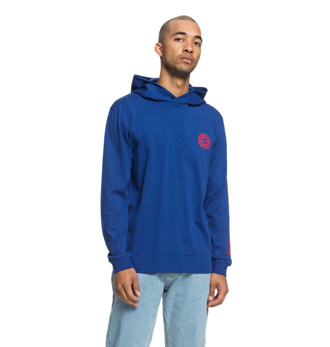 dcshoes, Rellin Long Sleeve Hooded Tee, SODALITE BLUE (byb0) 0 Rellin Long Sleeve Hooded Tee Blue EDYKT03418 DC Shoes