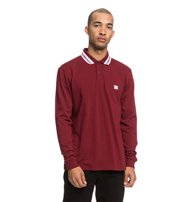 dcshoes, Brookings Long Sleeve Polo Shirt, CABERNET (rzf0) 0 Brookings Long Sleeve Polo Shirt Red EDYKT03425 DC Shoes