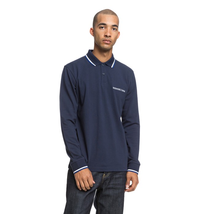 dcshoes, Lakebay - Polo à manches longues pour Homme, BLACK IRIS (btl0) 0 Lakebay - Polo à manches longues pour Homme Bleu EDYKT03428 DC Shoes