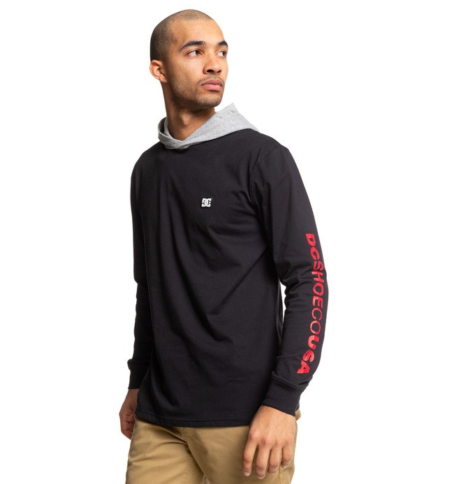 dcshoes, Rellin Long Sleeve Hooded Top, BLACK (kvj0) 0 Rellin Long Sleeve Hooded Top Black EDYKT03468 DC Shoes