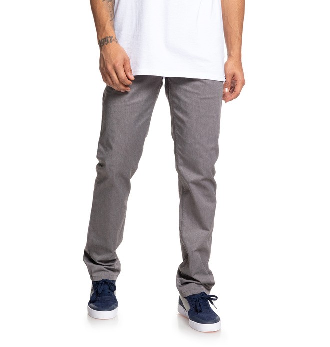 dcshoes, Worker Heather Straight Fit Chinos, GREY HEATHER (knfh) 0 Worker Heather Straight Fit Chinos Black EDYNP03133 DC Shoes