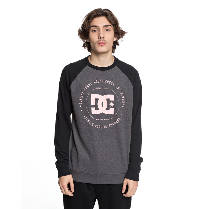 dcshoes, Rebuilt - Felpa, BLACK/ CHARCOAL HEATHER (xkkk) 0 Rebuilt - Felpa Black EDYSF03106 DC Shoes