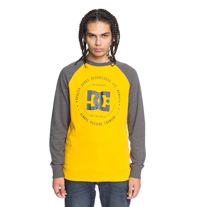 dcshoes, Rebuilt - Felpa, HEATHER CHARCOAL/ OLD GOLD (xkky) 0 Rebuilt - Felpa Black EDYSF03106 DC Shoes