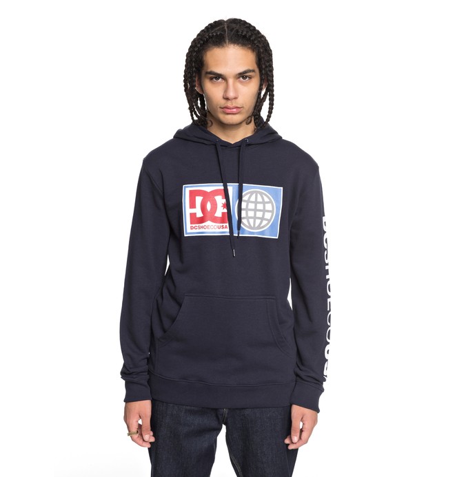 dcshoes, Global Salute - Sudadera con Capucha para Hombre, DARK INDIGO (byj0) 0 Global Salute - Sudadera con Capucha para Hombre Azul EDYSF03152 DC Shoes