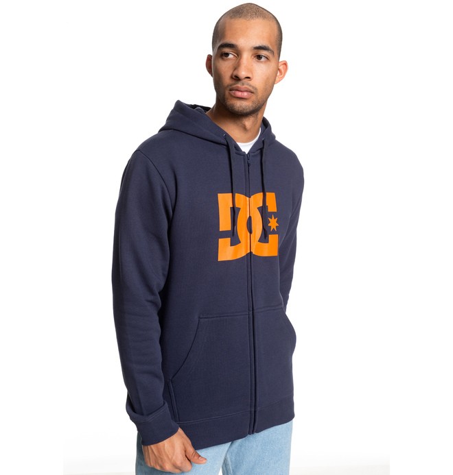 dcshoes, Star - Sweat à capuche zippé pour Homme, BLACK IRIS/ORANGE POPSICLE (xbnb) 0 Star - Sweat à capuche zippé pour Homme Bleu EDYSF03173 DC Shoes