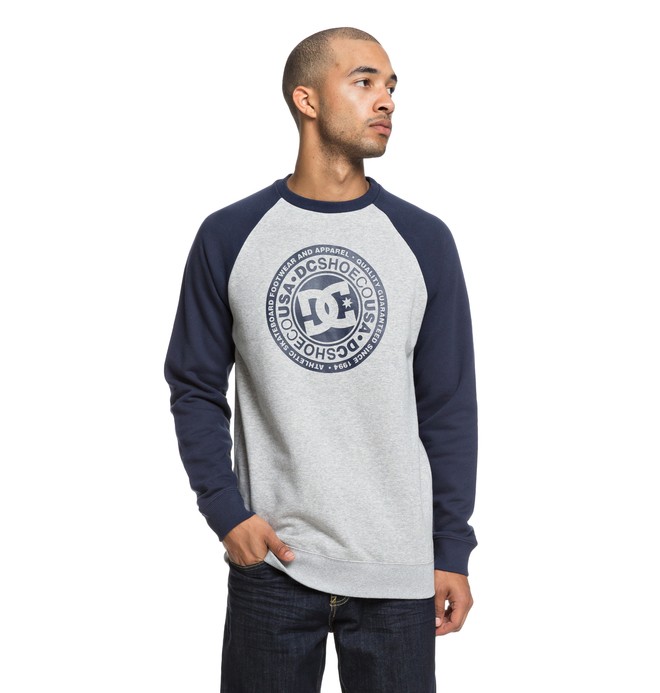 dcshoes, Circle Star Sweatshirt, BLACK IRIS/ GREY HEATHER (xbbs) 0 Circle Star Sweatshirt Blue EDYSF03177 DC Shoes