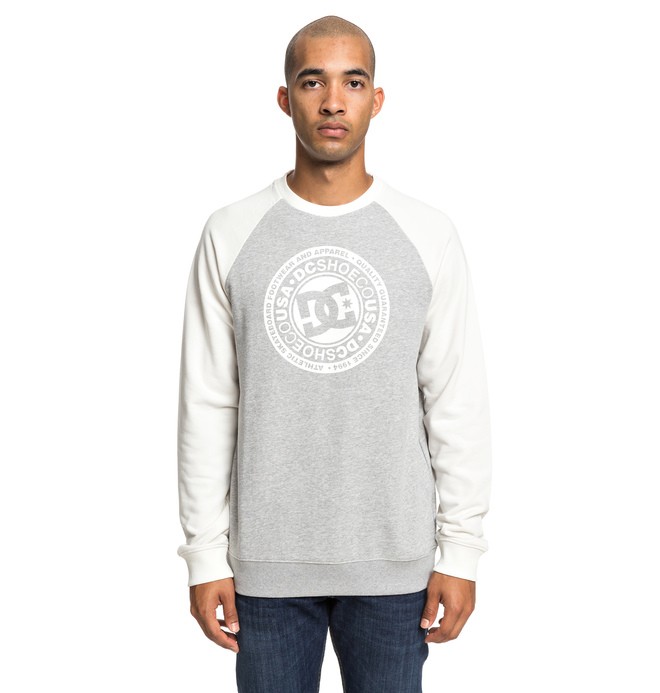 dcshoes, Circle Star - Sweat pour Homme, SNOW WHITE/ GREY HEATHER (xwws) 0 Circle Star - Sweat pour Homme Blanc EDYSF03198 DC Shoes