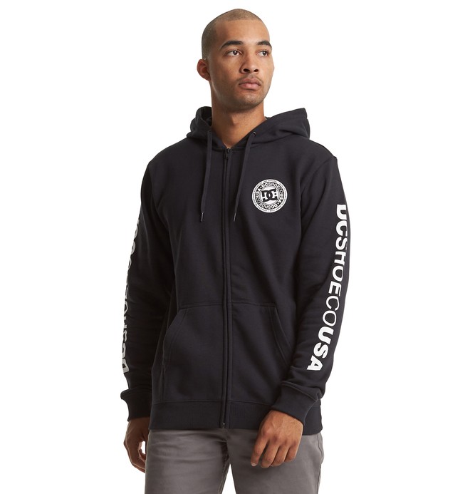 dcshoes, Circle Star - Sweat à capuche zippé pour Homme, BLACK/WHITE (xbbw) 0 Circle Star - Sweat à capuche zippé pour Homme Bleu EDYSF03216 DC Shoes
