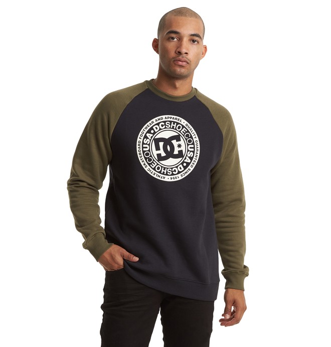 dcshoes, Circle Star - Sweatshirt für Männer, BLACK/FATIGUE GREEN/ANTIQUE WH (xkgw) 0 Circle Star - Sweatshirt für Männer Schwarz EDYSF03217 DC Shoes