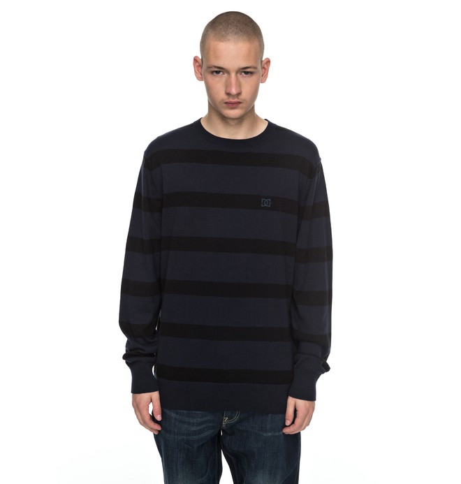 dcshoes, Sabotage Stripe - Pull pour Homme, DARK INDIGO (byj0) 0 Sabotage Stripe - Pull pour Homme Bleu EDYSW03024 DC Shoes