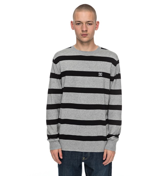 dcshoes, Sabotage Stripe - Pull pour Homme, GREY HEATHER (knfh) 0 Sabotage Stripe - Pull pour Homme Noir EDYSW03024 DC Shoes