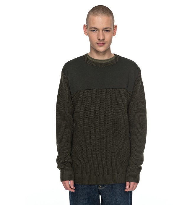 dcshoes, Panelytics - Pull pour Homme, DARK OLIVE (csn0) 0 Panelytics - Pull pour Homme Marron EDYSW03028 DC Shoes