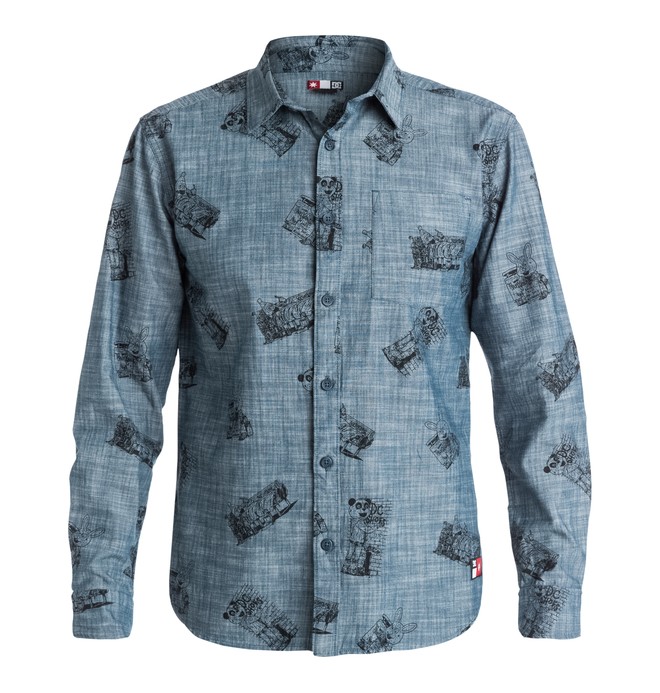 dcshoes, Men's Cliver Woven Chambray Shirt, SKATEBOARDING PRINT (blq1) 0 Men's Cliver Woven Chambray Shirt EDYWT03055 DC Shoes
