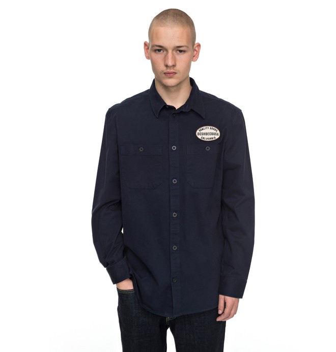 dcshoes, Walbottle Long Sleeve Shirt, DARK INDIGO (byj0) 0 Walbottle Long Sleeve Shirt Blue EDYWT03172 DC Shoes