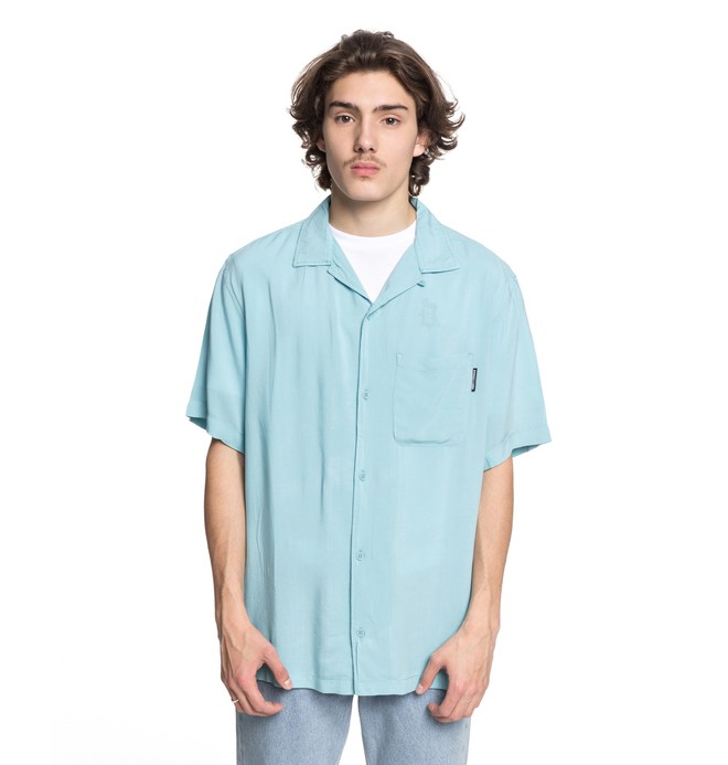 dcshoes, Whinney - Chemise col cubain manches courtes pour Homme, MARINE BLUE (bha0) 0 Whinney - Chemise col cubain manches courtes pour Homme Bleu EDYWT03189 DC Shoes