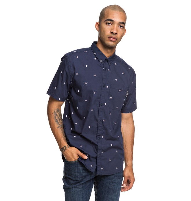 dcshoes, Up Pill Short Sleeve Shirt, BLACK IRIS (btl0) 0 Up Pill Short Sleeve Shirt Blue EDYWT03221 DC Shoes