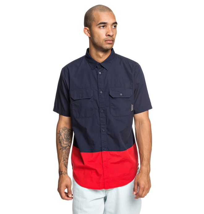 dcshoes, Blockade - Camisa de Manga Corta para Hombre, BLACK IRIS (btl0) 0 Blockade - Camisa de Manga Corta para Hombre Azul EDYWT03227 DC Shoes