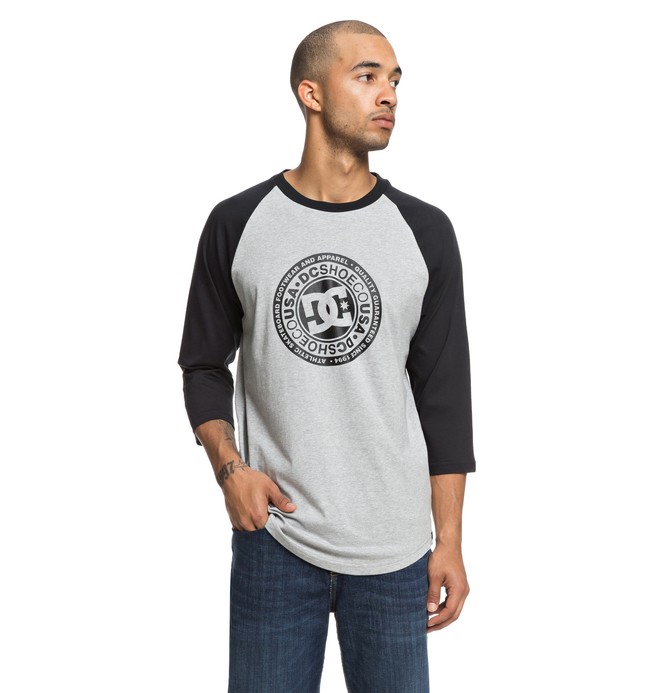 dcshoes, Research 3/4 Sleeve Tee, BLACK/GREY HEATHER (xkks) 0 Research 3/4 Sleeve Tee Black EDYZT03832 DC Shoes
