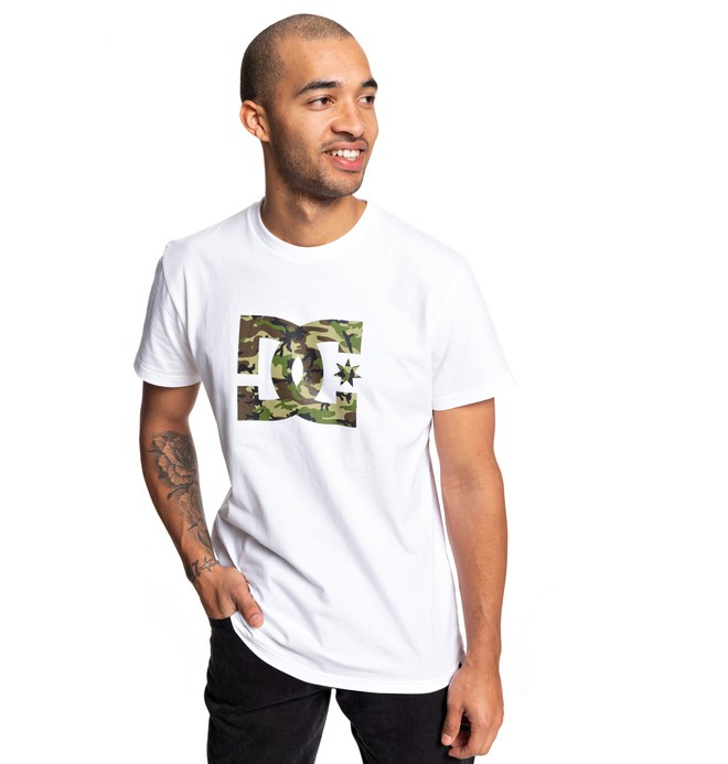 dcshoes, Star - T-shirt pour Homme, SNOW WHITE/CAMO (xwwc) 0 Star - T-shirt pour Homme Blanc EDYZT03900 DC Shoes