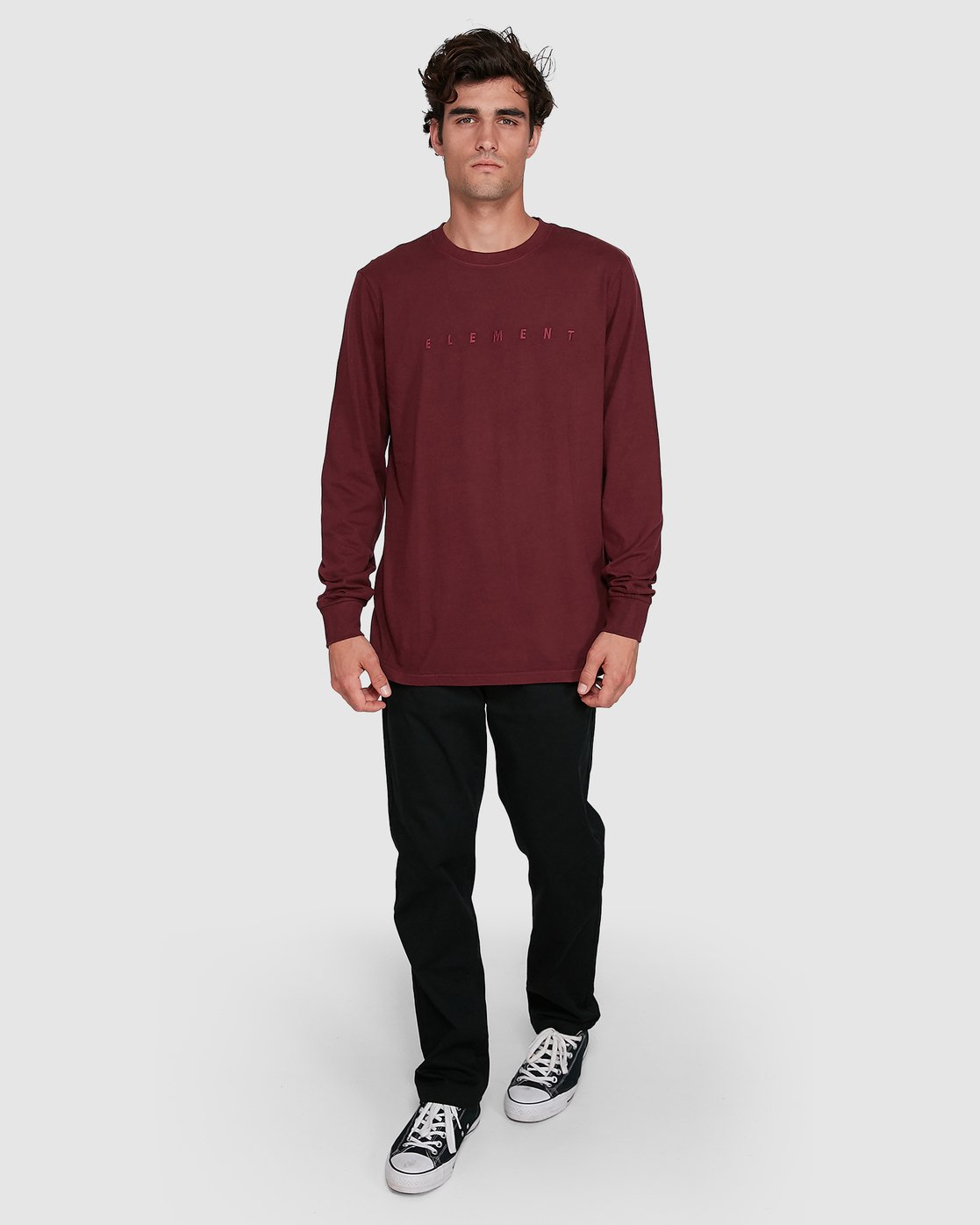 4 GYM LONG SLEEVE TEE Red 102051 Element