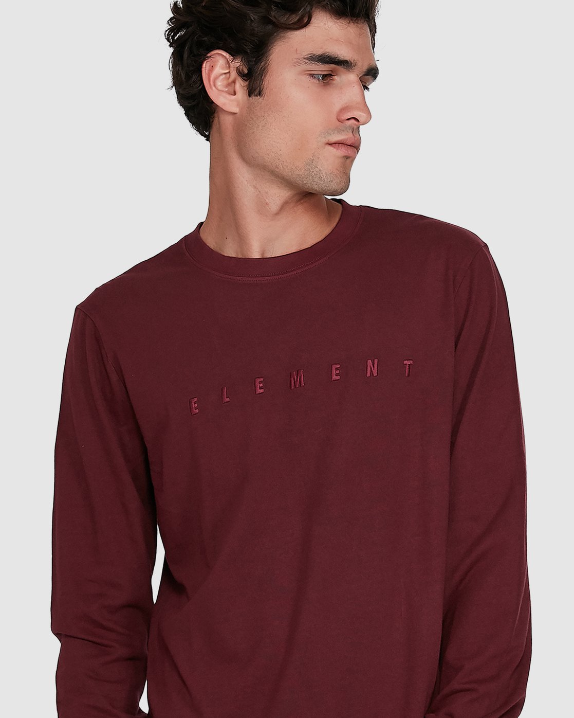 3 GYM LONG SLEEVE TEE Red 102051 Element