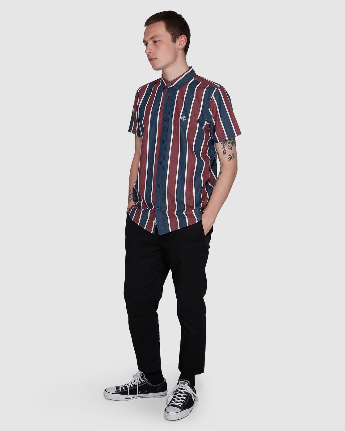 3 Icon Stripes Ss Blue 107214 Element