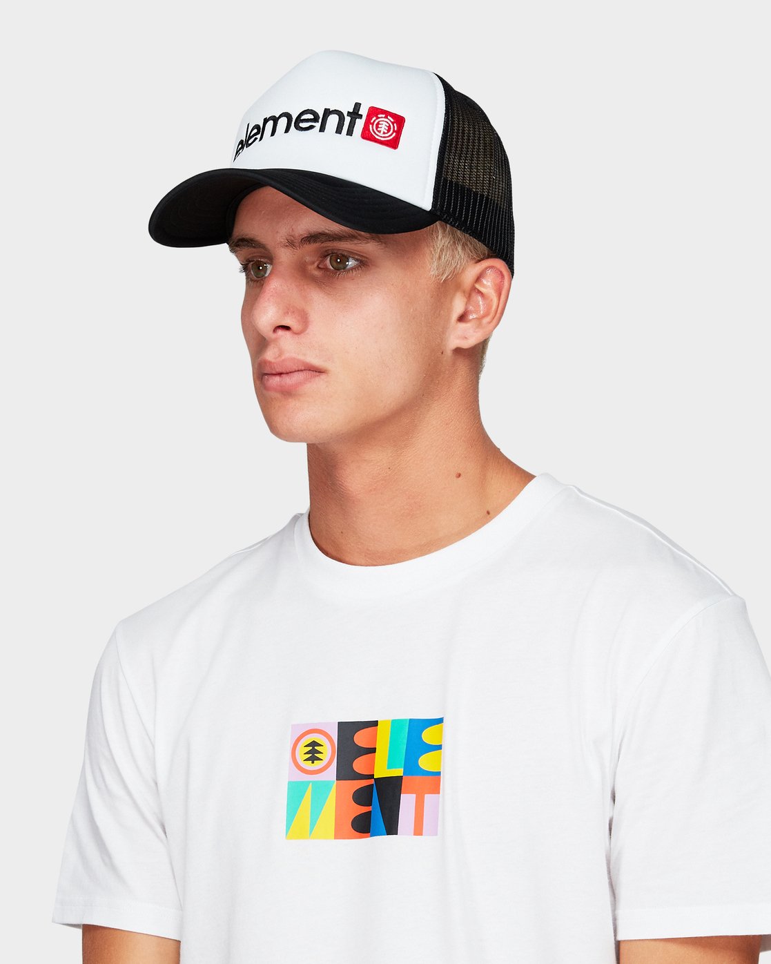 3 Horizontal Trucker Cap White 183608 Element
