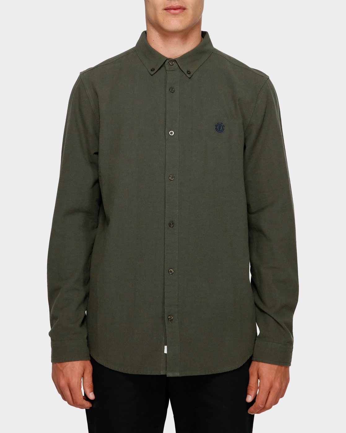 0 Icon Crisp Long Sleeve Shirt Green 193218 Element