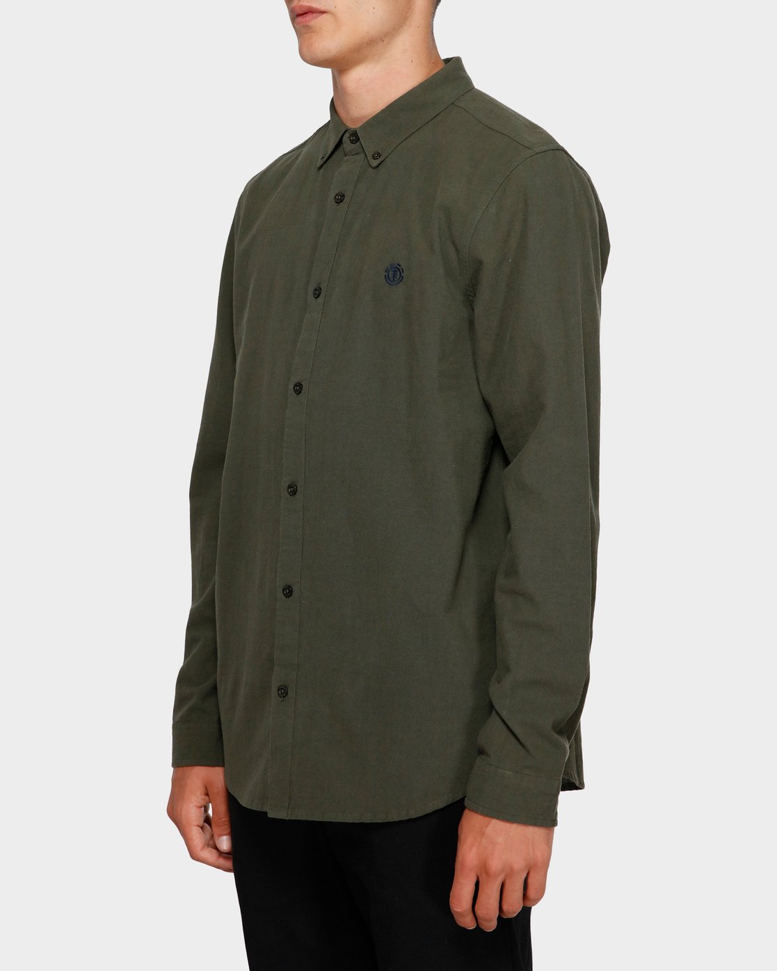 2 Icon Crisp Long Sleeve Shirt Green 193218 Element