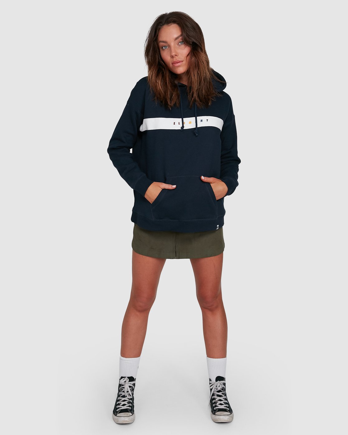 4 GYM HOODED FLEECE W Blue 202301 Element