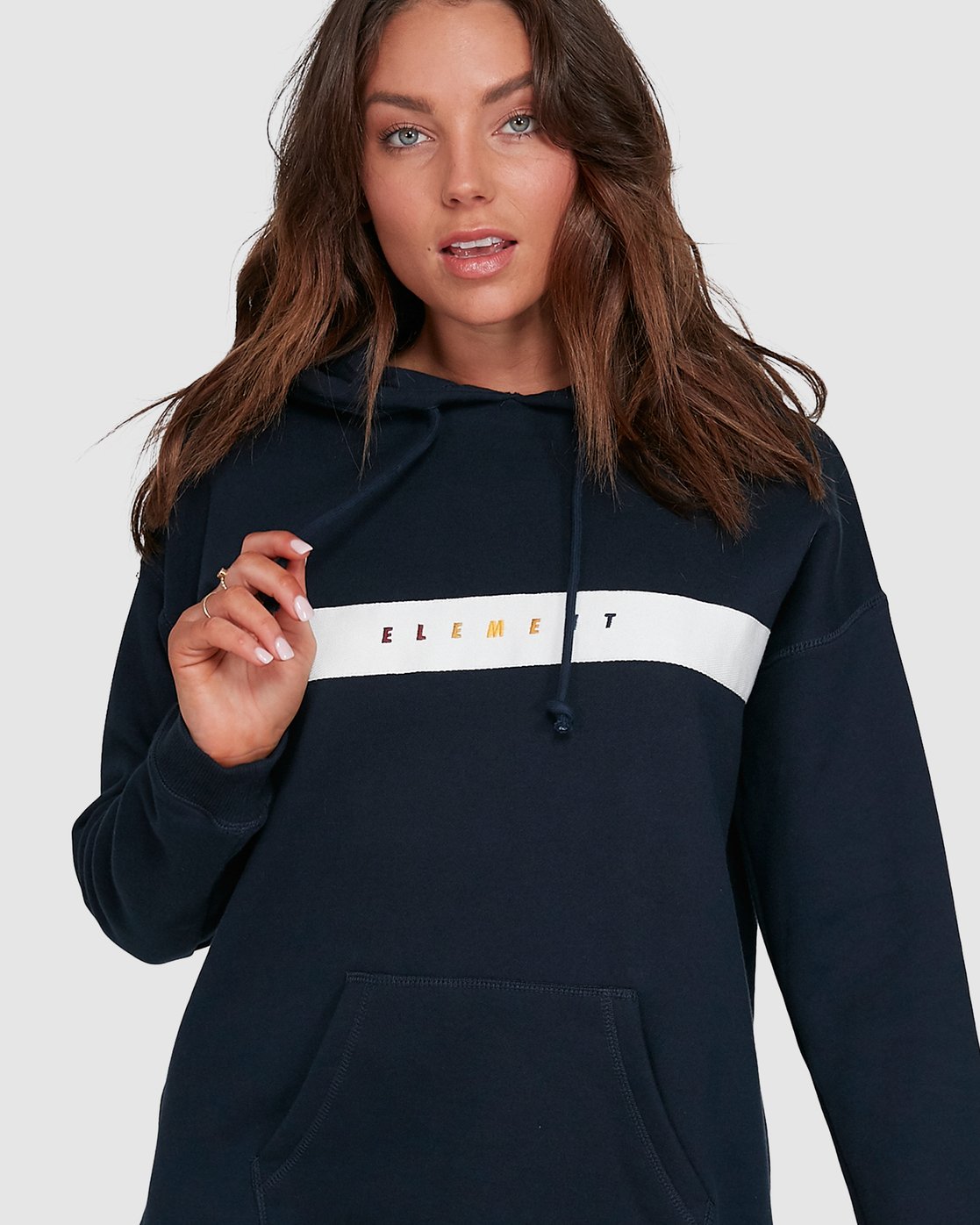 3 GYM HOODED FLEECE W Blue 202301 Element